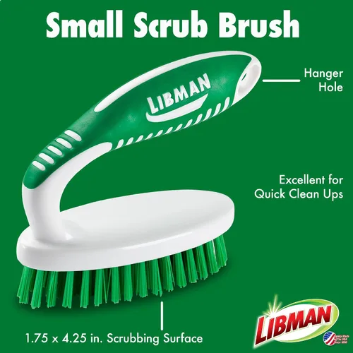 Vista 6 de Libman Juego de 2 cepillos para inodoro, paquete de 2 y 3 piezas para lechada, azulejos, baño, limpieza de cocina