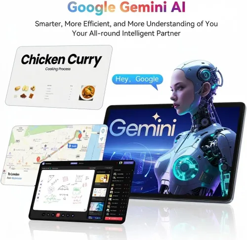 Vista 4 de Tablet Android 16 2026, tableta Android con bolígrafo y teclado, Gemini Ai, 24 GB +256 GB/2 TB, cámara AI de 8 MP, Widevine L1, carga rápida, 2 en 1