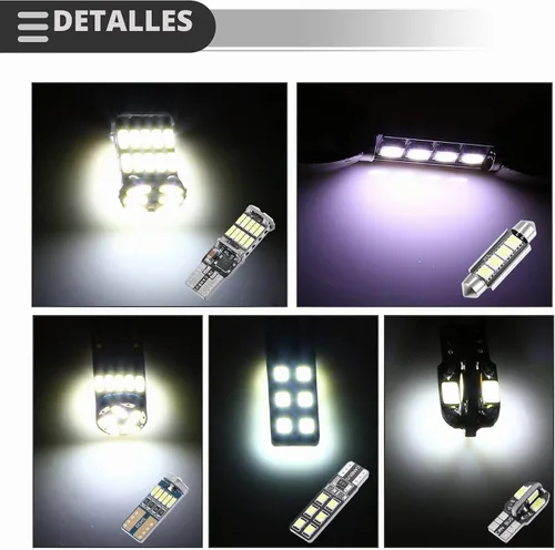 Vista 5 de Motoforti Luces universales para interior de coche, luz LED de cúpula, T10 24/25/32/34/1.614 in para interiores de automóvil, mapa, cúpula