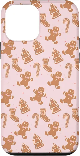Vista 16 de iPhone 16 Pink Gingerbread Cookie Christmas with Polka Dots Case