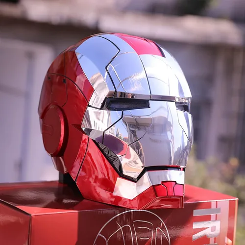 Vista 6 de MK5 iro - Casco electrónico de aperturacierre 1 1 casco de control de voz en inglés accesorios de Halloween cosplay material ABS panel