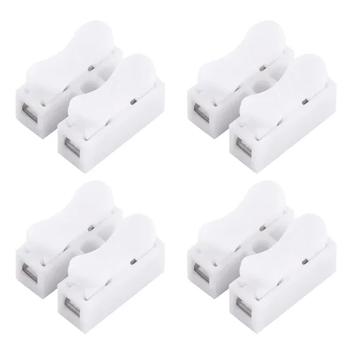 Vista 6 de 100 conectores de alambre de resorte, 5A 220 V 2 Pin Push Quick Wire Cable Conector Terminal de cableado blanco
