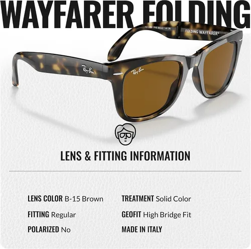Vista 17 de Ray-Ban RB4105 WAYFARER FOLDING CLASSIC - Gafas de sol de forma cuadrada con kit oficial de gafas