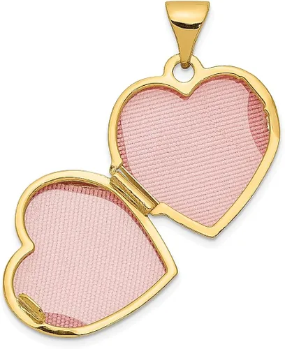 Vista 5 de 14k Yellow Gold Scroll Heart Photo Pendant Charm Locket Chain Necklace That Holds Pictures Fine Jewelry For Women Gifts For Her