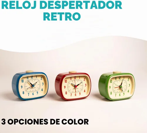 Vista 3 de Reloj con alarma cuadrado, de la marca Kikkerland