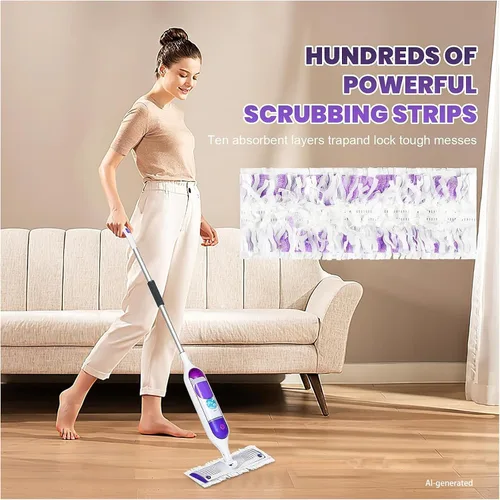 Vista 7 de Paquete de 60 almohadillas desechables compatibles con mopa Swiffer Recambio de mopa eléctrica Purple 60