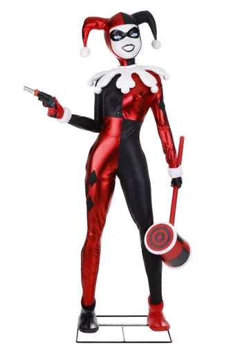 Vista 4 de Decoración Animatrónica Harley Quinn Serie Animada DC Batman 5.7FT Multicolor