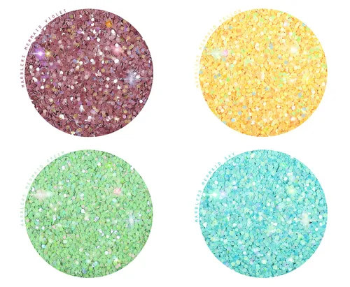 Vista 3 de MARBLERS - Purpurina holográfica [Set de 8 colores de Sirena] 4oz (112g) Gruesa No tóxica, vegana, libre de crueldad Para cara, cuerpo, sombra