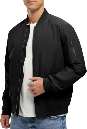 Vista 22 de Rdruko Chaqueta Bomber Ligera para Hombre Cazadora Cortavientos Casual Elegante a la Moda