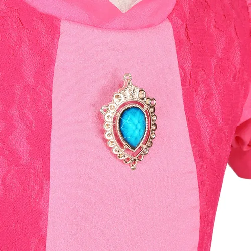 Vista 3 de Disfraz de princesa rosa para niñas, vestido de fiesta de Halloween con accesorios