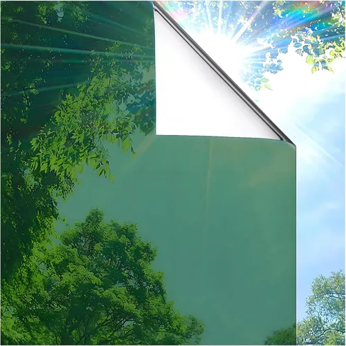 Vista 16 de Coavas Película de privacidad unidireccional para ventana, control de calor Negro y plateado