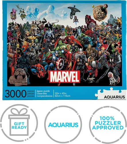 Vista 7 de AQUARIUS Marvel Puzzle Cast (rompecabezas de 3000 piezas) – Mercancía y coleccionables con licencia oficial de Marvel – Sin deslumbramiento – Ajuste