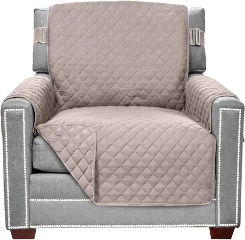 Vista 110 de Sofa Shield - Funda para sofá Loveseat con correa patentada, protector de cojín, funda reversible diseñada en EE. UU. resistente a manchas