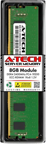 Vista 81 de A-Tech 4GB DDR4 2133MHz PC4-17000 ECC RDIMM 1Rx8 Single Rank 1.2V ECC Registered DIMM de 288 pines Módulo de actualización de memoria RAM