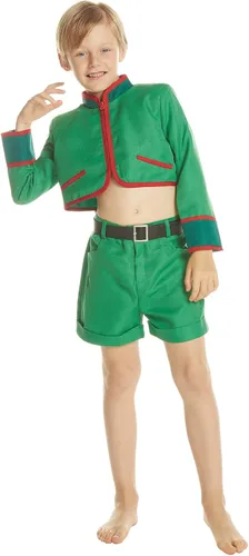 Vista 7 de Gosbeliy Kids Anime Cosplay Costume Halloween Green Uniforms Full Set with Belt