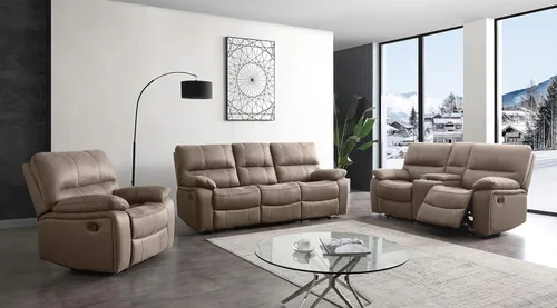 Vista 25 de Betsy Furniture 8007 - Juego de sofá reclinable de microfibra para sala de estar (Gris, Sofá + Sillón reclinable)