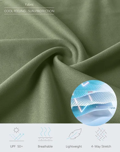 Vista 3 de Camisa polo de manga larga para hombre ligera UPF 50 protección solar camisas frescas para hombres trabajo pesca al aire libre