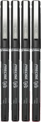 Vista 2 de PILOT Precise V5 Stick - Bolígrafos de tinta líquida con punta extrafina (0.5 mm.), tinta negra, paquete de 4 (26002)
