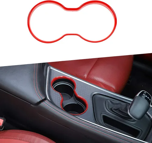 Vista 9 de JeCar Cubierta de Moldura para Portavasos Delantero Accesorios Interiores Compatible con Dodge Challenger 2015-2020 (Azul)