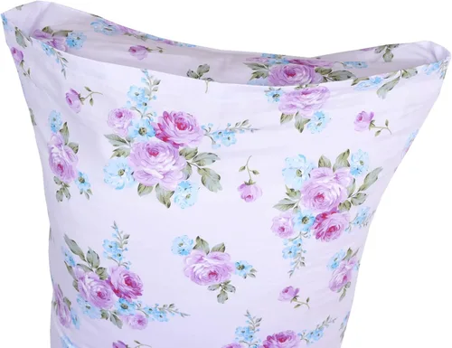 Vista 5 de Juego de 2 fundas de almohada de algodón blanco tamaño Queen, con estampado floral, súper suave, con cierre de sobre