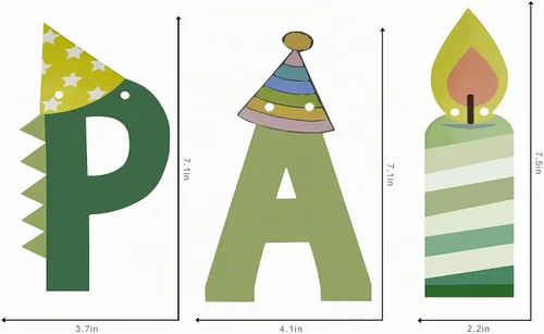 Vista 3 de Cartel de feliz cumpleaños de dinosaurio, suministros de decoración de fiesta de cumpleaños de dinosaurio