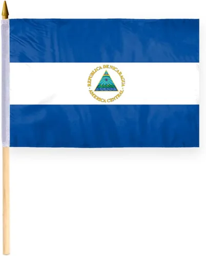 Vista 8 de AGAS - Bandera de automóvil de Nicaragua de alta calidad de 10.5 x 15 pulgadas, impresa de doble cara en tela de poliéster súper punto, doble