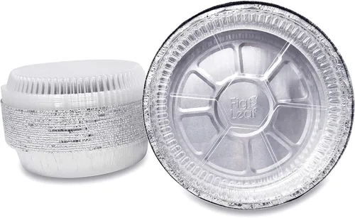Vista 7 de Paquete de 60 sartenes redondas de aluminio prémium de 7 pulgadas con tapas de cúpula de plástico, lata de aluminio desechable para asar, hornear