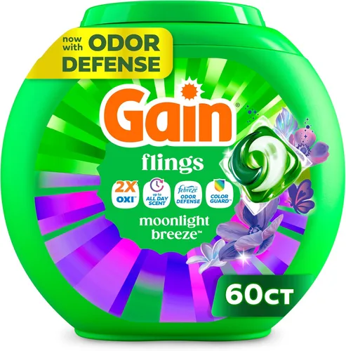 Vista 20 de Gain Flings! Jabón líquido para ropa sucia, compatible con HE, paquete de 3 bolsas, 111 unidades, aroma de larga duración, aroma a brisa feliz