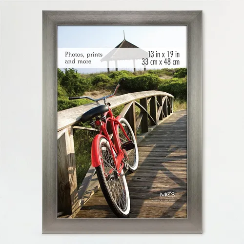 Vista 22 de MCS Marco para póster con estilo de museo, 11 x 17 pulgadas, madera de granero, vertical y horizontal, para colgar en la pared, marco grande