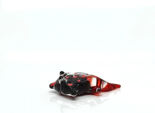 Vista 4 de Manta Ray - Figura pequeña de cristal en miniatura – Animal de vidrio soplado hecho a mano de 1 pulgada – Bonita decoración del océano – Regalo
