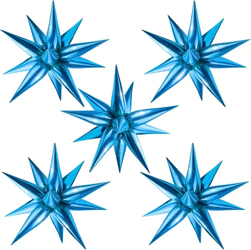 Vista 15 de 60 globos de estrella negra, globos de papel de aluminio de estrella de explosión de 12 puntos para Halloween, Navidad, cumpleaños, boda, Negro