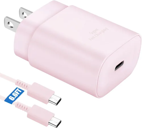 Vista 10 de Kit de cargador súper rápido tipo C, bloque de cargador de teléfono Android PD de 25 W PD USB C y cable de carga C de 5 pies, cable de carga rápida