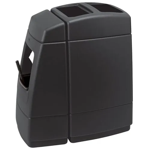 Vista 15 de Contenedor de basura negro de 28 galones con dispensador de toallas, escobilla de goma y estación de lavado de parabrisas, cubo de basura, papelera