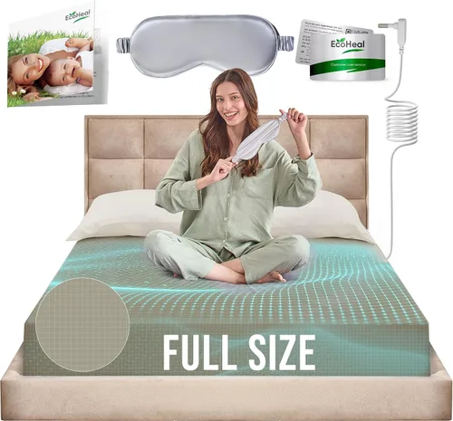 Vista 35 de Sábanas de Ajuste con Conexión a Tierra ECOHEAL Tamaño Queen con 12% Fibra de Plata & 4% Seda & 84% Algodón - Gris - Sábana Conectada a Tierra