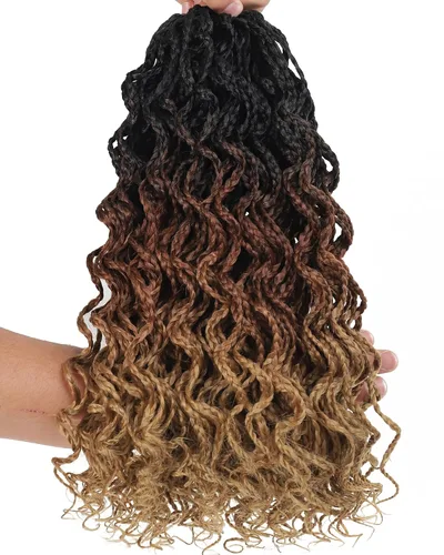 Vista 9 de Trenzas de caja Goddess de 150 hebras, cabello rizado de 8 pulgadas, trenzas de ganchillo pretrenzadas, trenzas de ganchillo pretrenzadas, trenzas
