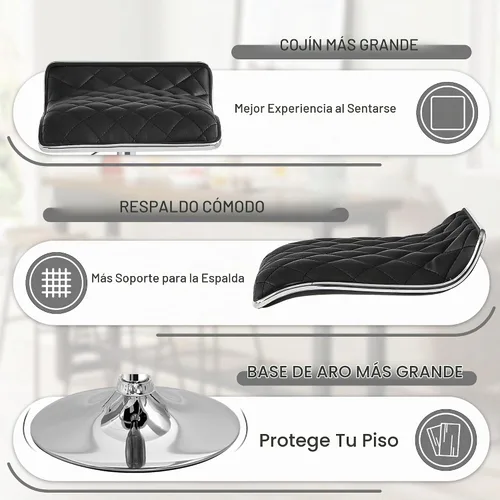 Vista 6 de VECELO Juego de 2 taburetes de bar ajustables, taburetes de altura de barra para encimera de cocina