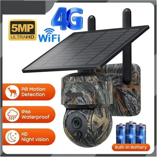 Vista 3 de 5MP 4G WiFi Solar Cámara de seguridad inalámbrica para 4MP WIFI 64GB