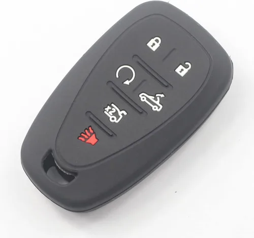 Vista 4 de 2 fundas protectoras de silicona de goma negra con 6 botones para llavero inteligente sin llave compatible con Chevrolet Camaro Convertible 2016