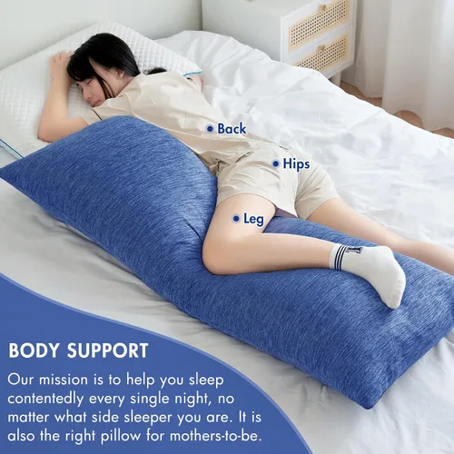 Vista 6 de MIULEE Almohada corporal larga para adultos, almohada corporal para dormir de lado, espuma viscoelástica, cama refrescante tamaño matrimonial