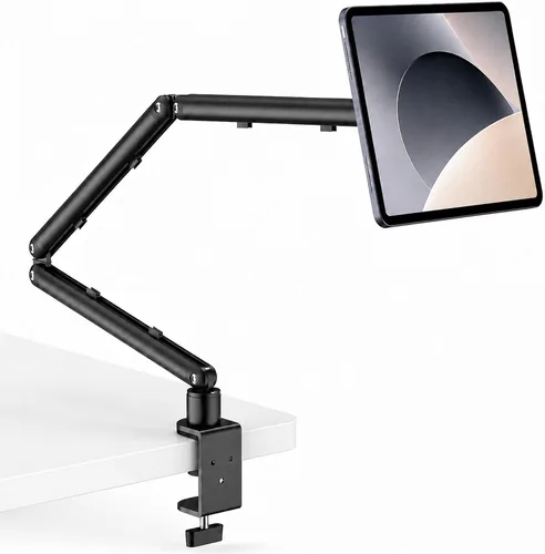 Vista 8 de Soporte de pared para iPad, soporte de pared para tableta, soporte giratorio ajustable de 360 ° 180° Horizontal/Vertical Tilt Arm, Compatible with