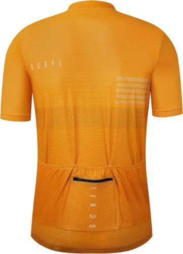 Vista 10 de GCRFL Maillot de ciclismo para hombre con 3+1 bolsillos con cremallera manga corta ciclismo ciclismo camiseta de ciclismo transpirable tela de malla