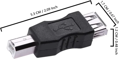 Vista 2 de DSYJ-01252 Adaptador USB tipo A hembra a USB tipo B macho (USB_A_F-USB_B_M)