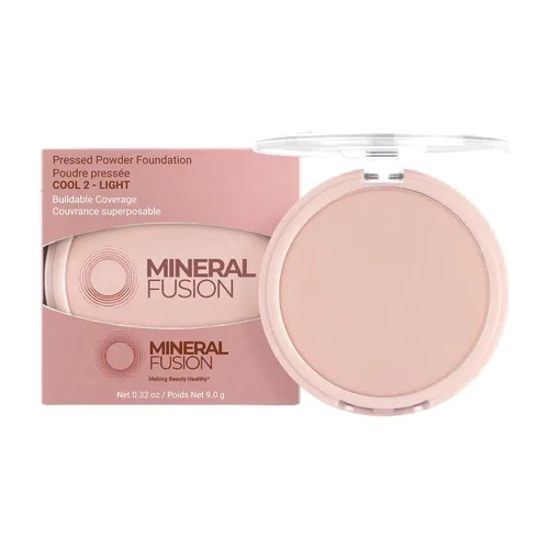 Vista 25 de Mineral Fusion Base de maquillaje en polvo prensado, polvo facial con acabado mate para piel clara con subtonos rosa/rojo, maquillaje natural