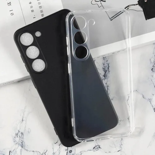 Vista 2 de Paquete de 2 fundas de TPU para Galaxy S23 5G - transparente+negro Negro (Clear+Black)