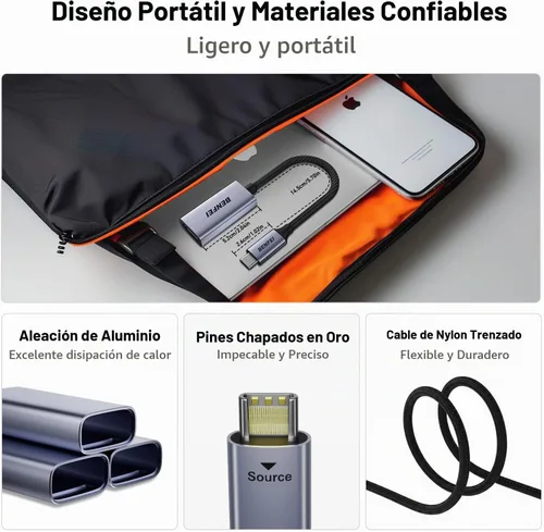 Vista 4 de BENFEI Adaptador USB C a HDMI 4K@60Hz, Adaptador USB Tipo-C a HDMI [Compatible con Thunderbolt 3/4/5] con iPhone 15 Pro/Max, MacBook Pro/Air 2023