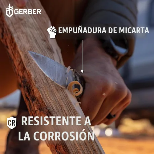 Vista 8 de Gerber Gear Convoy - Cuchilla fija + funda, Micarta [1066481], gris