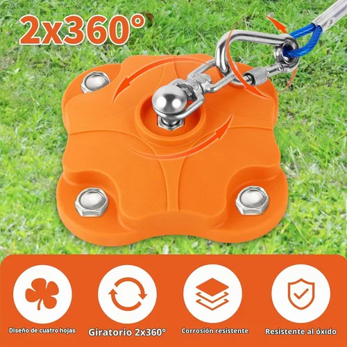 Vista 3 de Estaca de perro resistente para exterior, patio y camping con cables de 2x20 pies para perros, capacidad de 200 libras, doble giro de 360°, anclaje