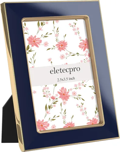 Vista 42 de eletecpro 4x6 Enamel Picture Frame with Real Glass Cover, Pink, 1-Pack Rosa con oro
