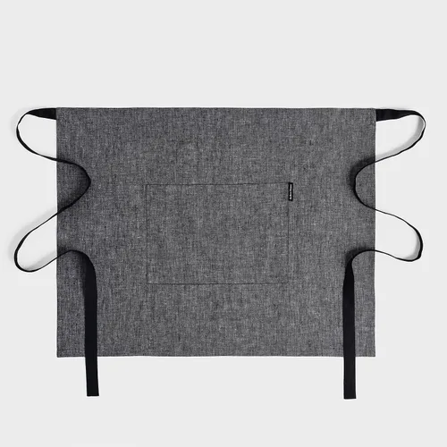 Vista 15 de Solino Home Delantal de lino estilo bistró para servidor, lazos extralargos con bolsillos, medio delantal de lino 100% puro para hombres y mujeres