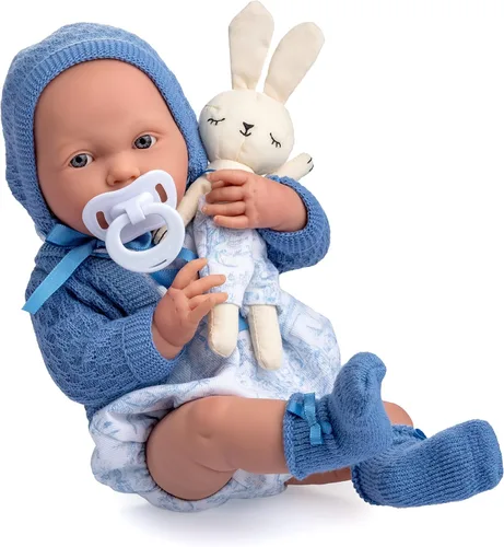 Vista 6 de JC Toys La Newborn Muñeca bebé niña de 15 pulgadas de vinilo anatómicamente correcta con traje blanco y rosa y accesorios de lujo Diseñada
